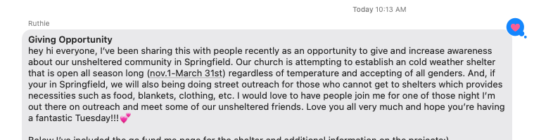 NateLohn's tweet photo. Hello! If you're feeling generous and would like to do something kind, my badass sister is raising money to help the unsheltered people of Springfield, MO, this winter. Every little bit helps - thanks!

https://t.co/6biC25Z5Iw https://t.co/FIXJjwpl6T