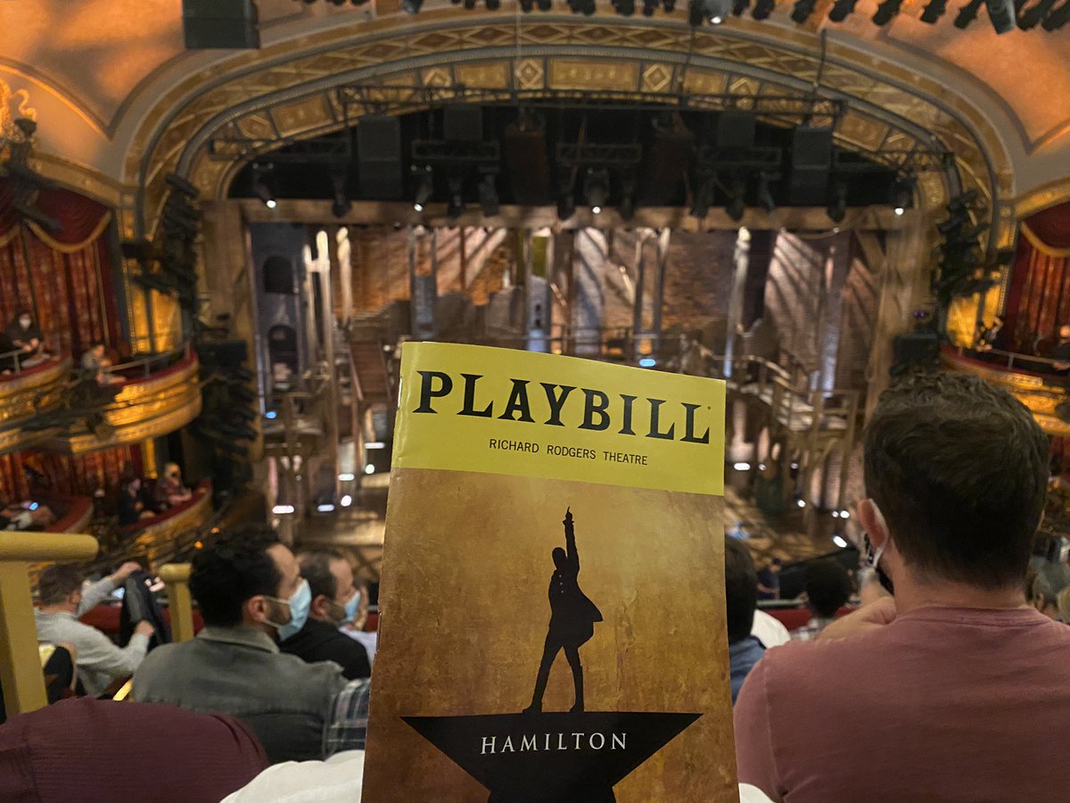 I cannot believe I am at the reopening of @HamiltonMusical on Broadway! The audience is roaring!! #BroadwayIsBack