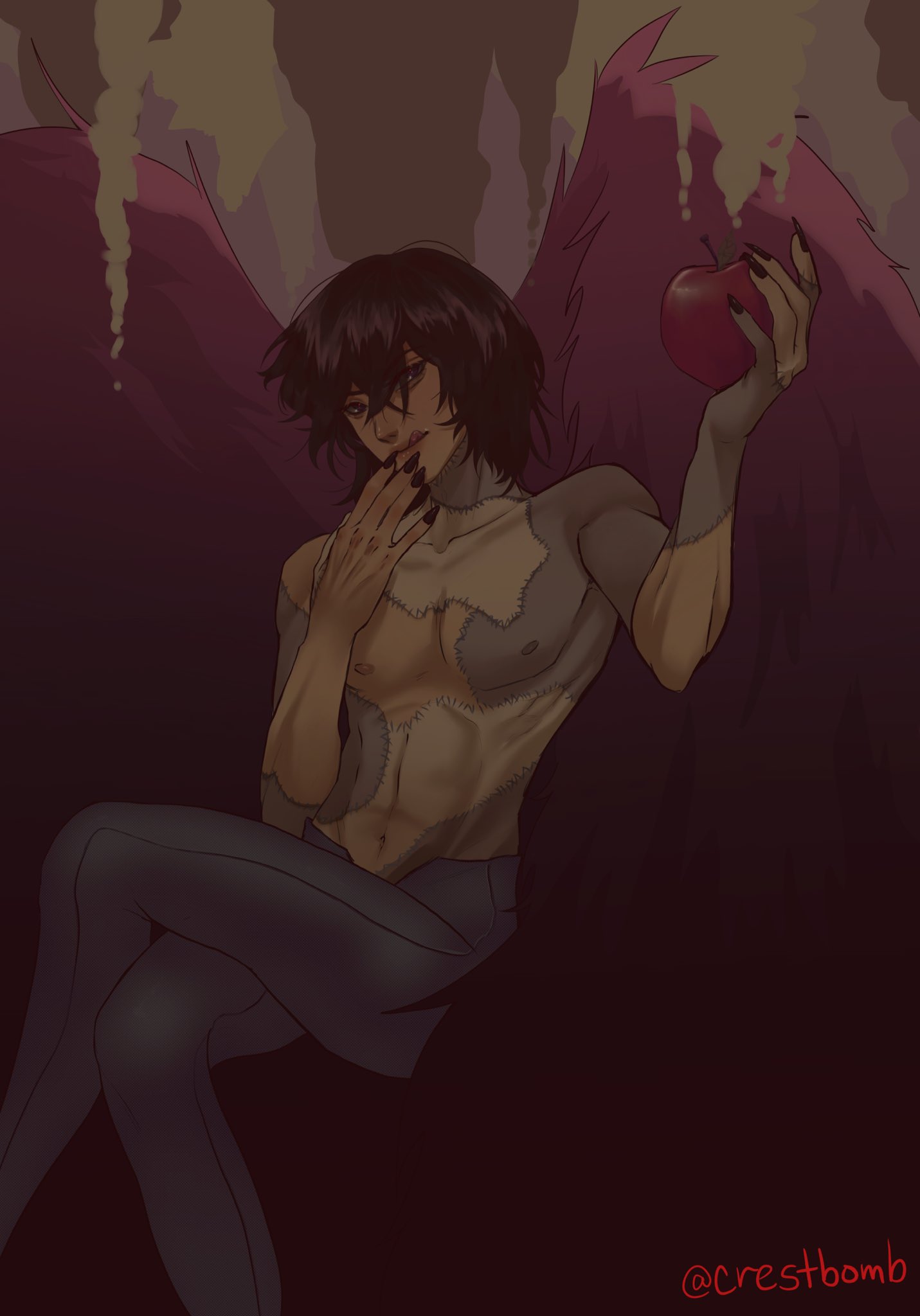 crestbomb on Twitter: "Been a while, ey? Anyway original design ryuk 😩  #art #myart #digitalart #DigitalArtist #ArtistOnTwitter #Procreate  #DeathNote #fanart #ryuk #humanryuk https://t.co/xE5Z5rSKDE" / Twitter