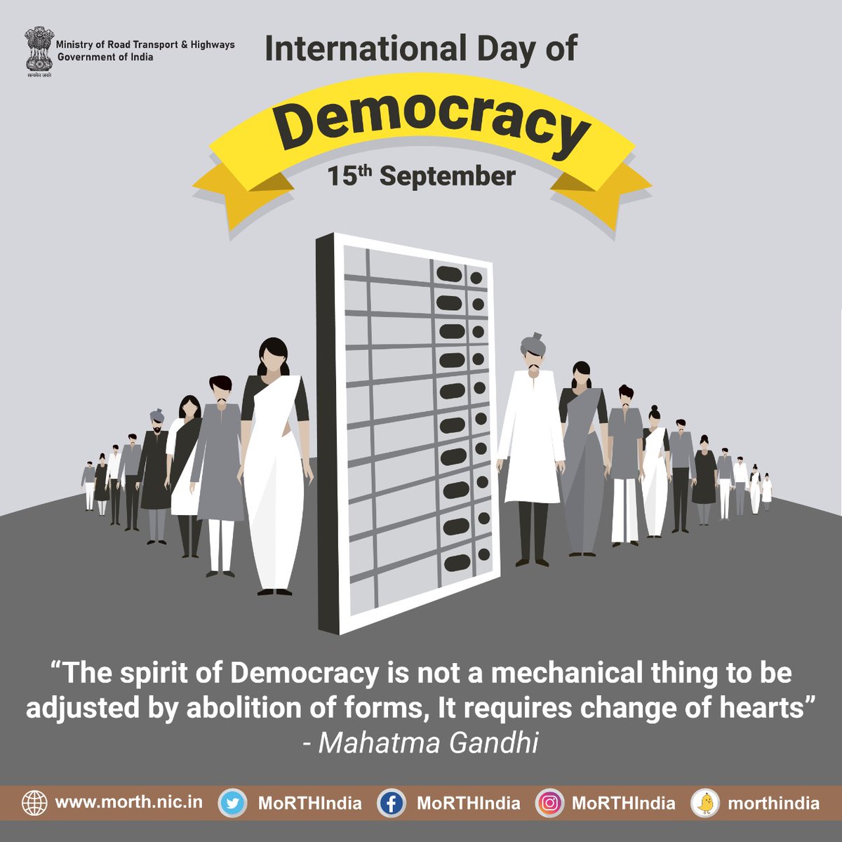 Today, let us all celebrate the principles upon which democracy rests, including equal representation & freedom of participation and pledge not to take our democracy for granted.
#WorldDemocracyDay