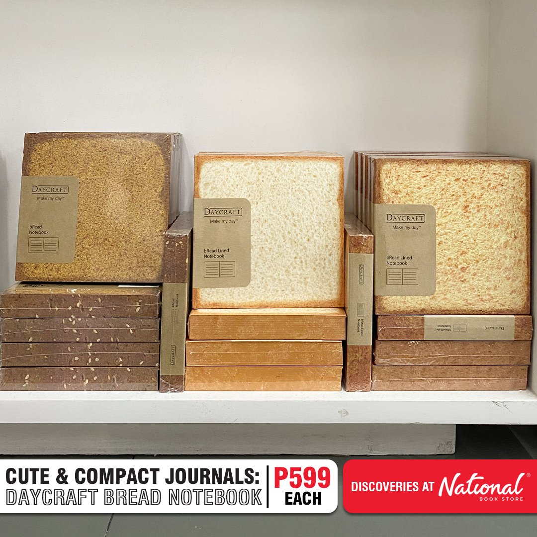 nbsalert's tweet photo. Grab a cute and compact journal for learning or working from home! These bread-inspired journals from Daycraft are available for P599 each.
Shop online or in selected branches. #Daycraft #Journal #Journaling #DiscoveriesAtNBS #BackToSchoolWithNBS https://t.co/R5SbC0tvcO