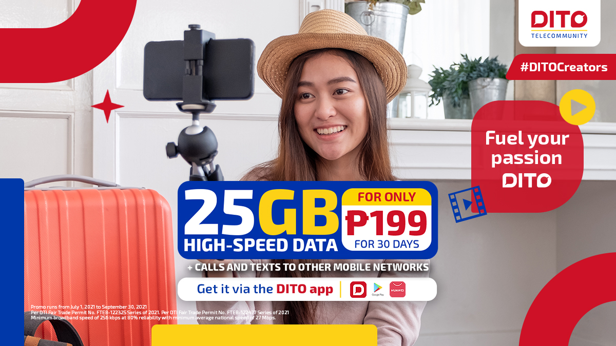 DITOphofficial's tweet photo. DITO, youβre always driven and inspired! Weβre here to support your passion. Explore, create, and develop with DITO 25GB high-speed data and more for only P199 for 30 days! ππ²π©π»βπ»β
Subscribe now via the DITO App!
#DITOnaKami #DITOTelecommunity #DITOHighSpeed #DITOcreators https://t.co/uyc6ul3F6V