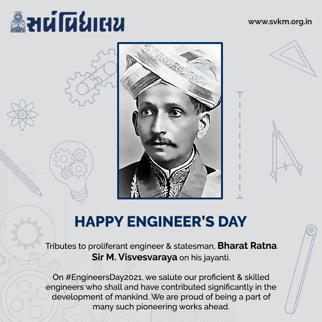Tributes to proliferant engineer &amp; statesman, Bharat Ratna Sir M. Visvesvaraya on his jayanti.On #EngineersDay2021, we salute our proficient &amp; skilled engineers who shall and have contributed significantly in the development of mankind.