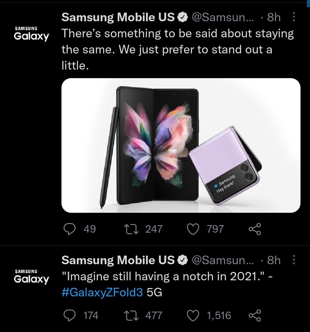 sondesix's tweet image. Just realised that at the entire part of iPhone 13 and 13 Pro&apos;s keynote a few hours ago, @SamsungMobileUS threw a huge shade at Apple numerous times.