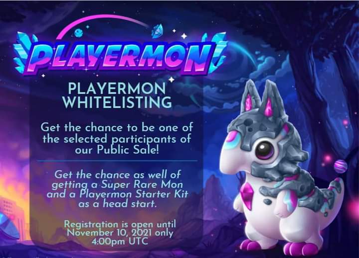 playermons's tweet photo. Good news! Playermon Whitelisting for Public Sale has officially opened! Complete the tasks through this link: https://t.co/0Eha15n8nw

Note: Those who participated using the previous Google Form are still eligible entries, so, no need to worry. 

#Playermon
#Whitelisting https://t.co/euFVg9hFot