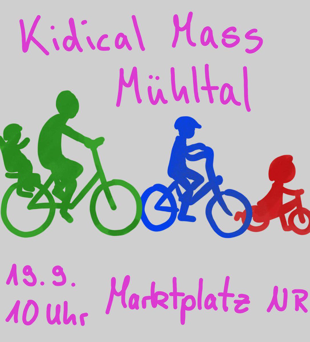 Diesen Sonntag: Kidical Mass in Mühltal zur bundesweiten Aktion #kinderaufsrad #fahrradgeneration #KidicalMass #tempo30