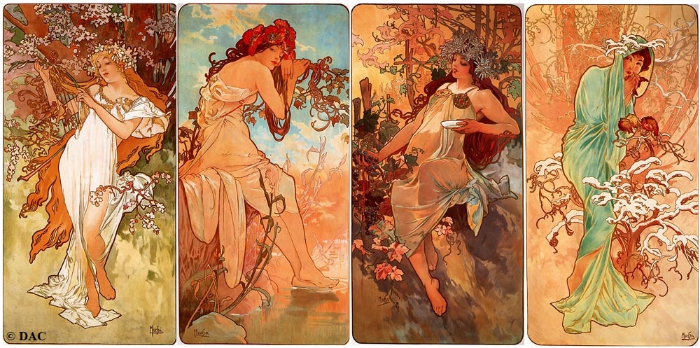 _DAC_oficial's tweet photo. Estas preciosas #litografías fueron el primer conjunto de #paneles #decorativos del #artistaaustriaco. Su #éxito fue tan grande, que #Mucha realizó por lo menos dos series más sobre el mismo tema, entre 1897-1900. #fundacionmucha #MuchaFoundation #thefourseasons #fourseasons #art https://t.co/cK9kXS2hNr