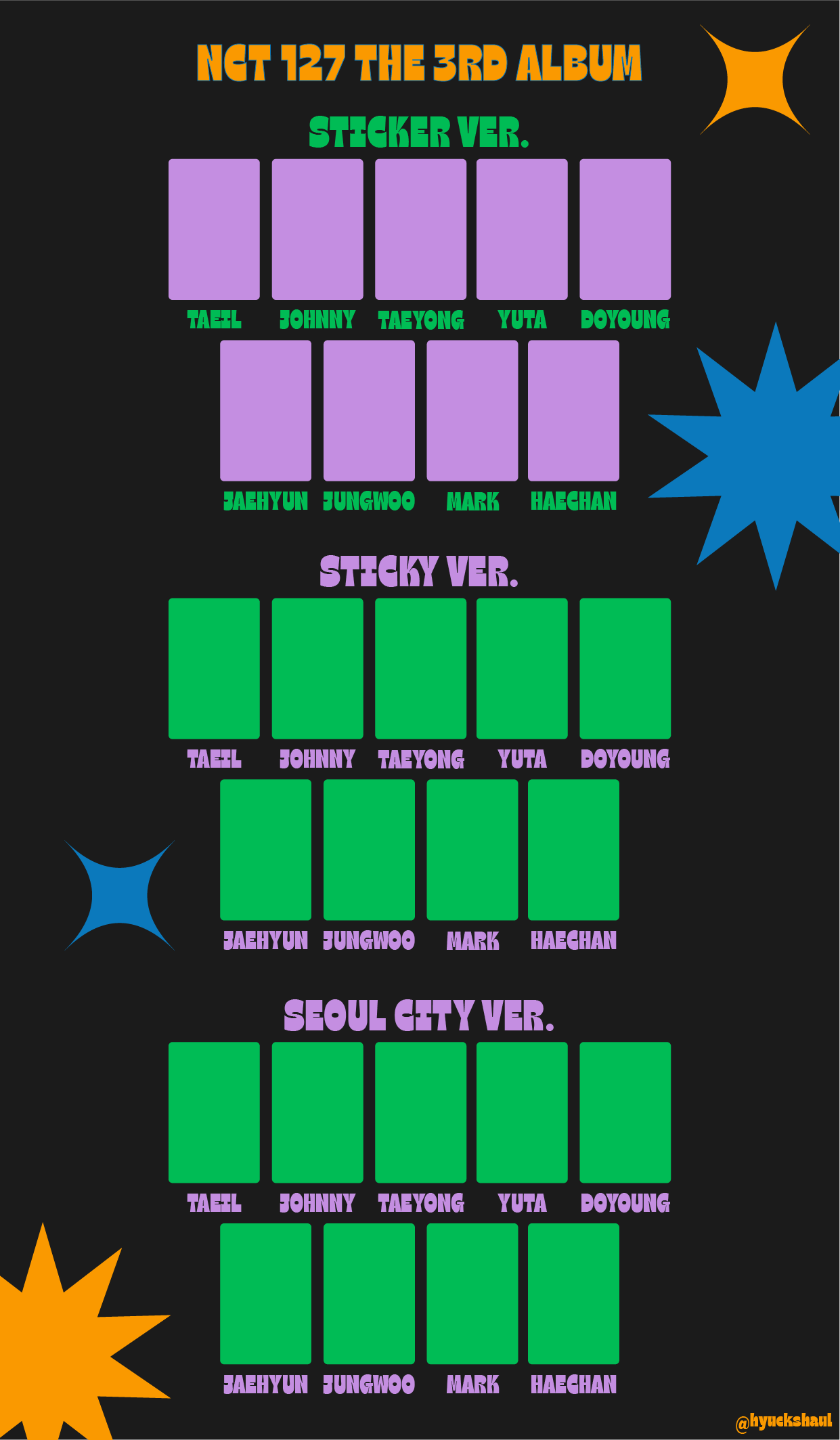 on twitter nct 127 the 3rd album sticker photocard template sticky ver complete ctto if there are mistakes pls let me know https t co 0ydziqgntc twitter