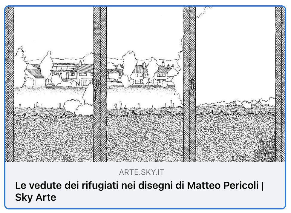 arte.sky.it/news/vedute-di… 'a touching collective tale' A bit late (sorry 😬) here is a nice piece by Alex Urso for @SkyArte on the book and (now ended) exhibit 'Finestre sull'altrove: 60 vedute per 60 rifugiati'