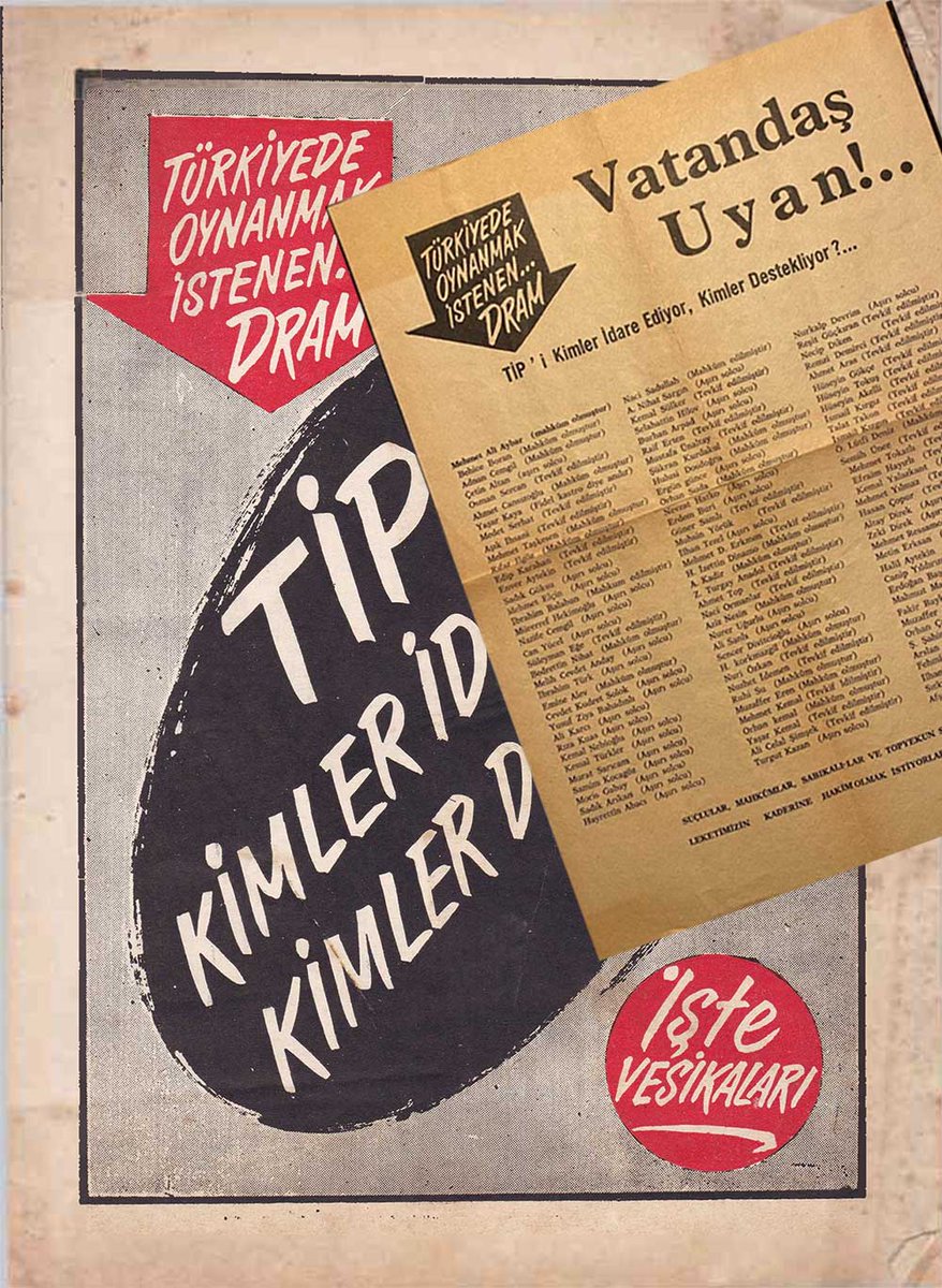 1965 yılında Ankara ve İstanbul'da artarda etkili kitlesel toplantılar ve mitingler yapılınca TİP'e yönelik anti-komünist kampanyayı desteklemek için yalan yanlış istihbarat raporları sızdırıldı. #TİP60Yıl   bit.ly/3hw8m12