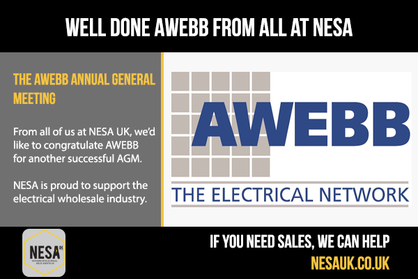From all of us here at #NESAUK, we want to congratulate AWEBB on another successful AGM. We are proud to support the #ElectricalWholesale Industry.