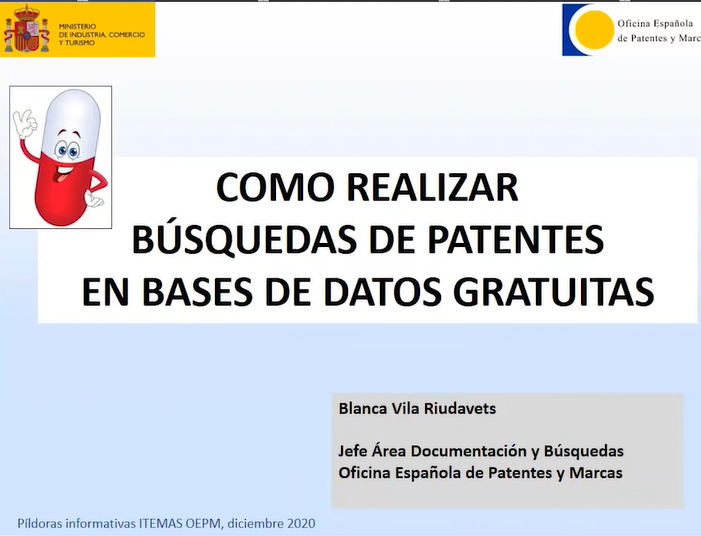 OEPM_es's tweet photo. Descubre cómo realizar búsquedas de patentes en bases de datos gratuitas con este vídeo de @Itemas con #OEPM. Se ven ejemplos del campo médico.
https://t.co/QVGge3HuUA https://t.co/NdBK1OsukU