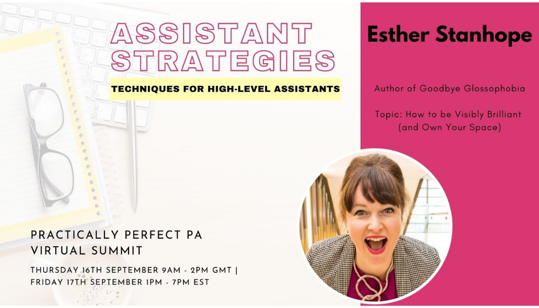 Join me at the Practically Perfect PA Virtual Summit for my How to be Visibly Brilliant Masterclass on TOMORROW - Thurs 16th Sept!
Use code VS21SPEAKER10 for 10% discount! Click here for tickets: sbee.link/hact4fu3kn
#PPPAVirtualSummit @AssistEvents @PracticallyPerfectPA