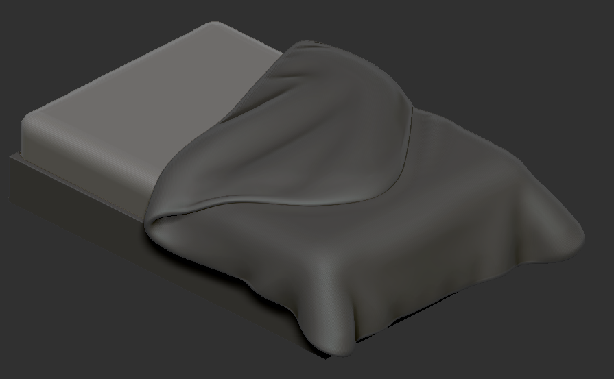 orb_3d's tweet photo. I realize I hate drawing bed sheets in pixel art, so I setup an iso camera in zbrush and do them with cloth sim lol. I make 2 renders, one for the shading where I then use a posterize in photoshop for the shading and one that gives me all the normal map. #pixelart @gamedev https://t.co/is2EJZPj3Z