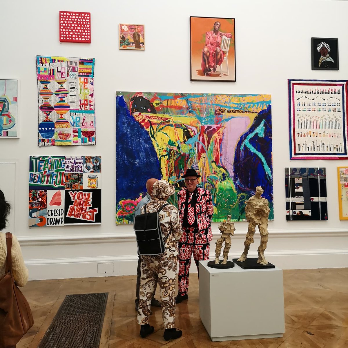 dreph's tweet image. 👌🏾 times at @royalacademyarts Summer show Varnishing Day, was great to catch up with old friends &amp;amp; make new ones. This yr the Summer Exhibition was coordinated by @SHONIBARESTUDIO &amp;amp; explores the theme of ‘Reclaiming Magic'. 
Thx to @KiddisBack for sitting for this one

#rasummer
