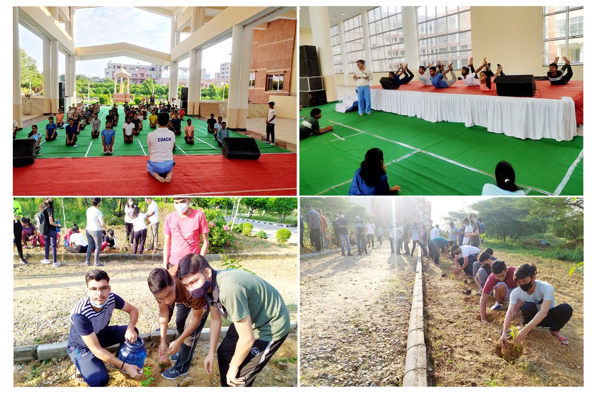 NIT_Jaipur's tweet photo. Day 2 of the Orientation Program at @NITJaipur  began in the morning with a soulful #Yoga and #Plantation drive on the Institute campus. 
#OrientationProgram2021

@DrRKTyagiIndia @EduMinOfIndia @mygovindia  @AICTE_INDIA @DDNewslive @PIBHRD https://t.co/OICjg7aElM
