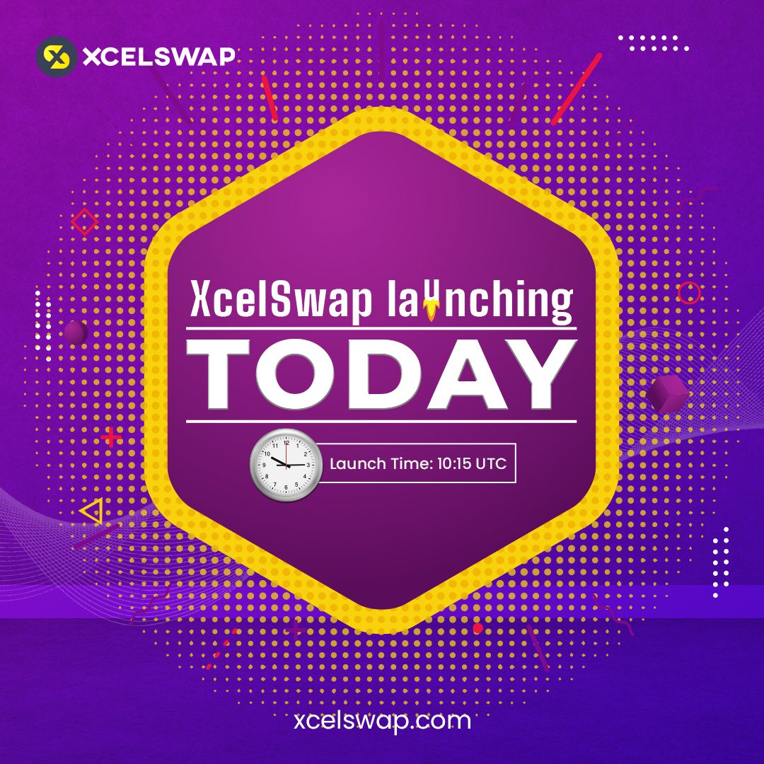 XcelPayVentures's tweet photo. 📢📢 Hello Everyone 

The wait is over 🚀, Are you guys ready ?? 😊

🔥 XcelSwap is launching today !! 

⏱ Launch Time : 10:15 UTC

Lets stay together and make the launch a perfect one 💪🙏

#xceldefi #xcelswap #launchingsoon #BinanceSmartChain #xld #defi #blockchain #DEX #swap https://t.co/5uK8cinuUy