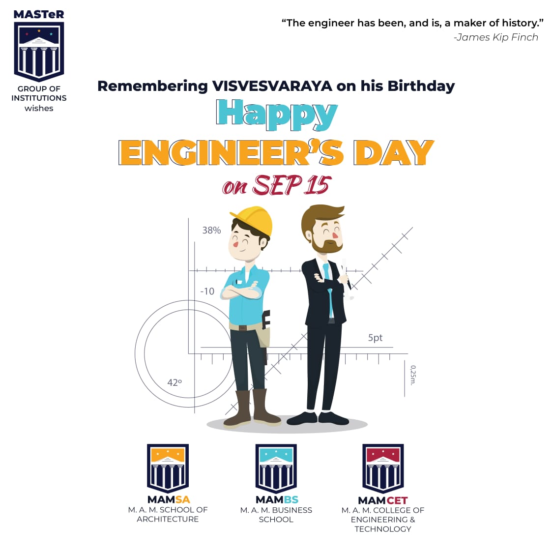MMamcet's tweet photo. Without Engineers in our lives, it would have been a completely different world to live…. Warm Wishes on Engineers Day and a big thank you for giving us all these inventions. #Engineering #EngineersDay2021 https://t.co/n3fX6lXnbV