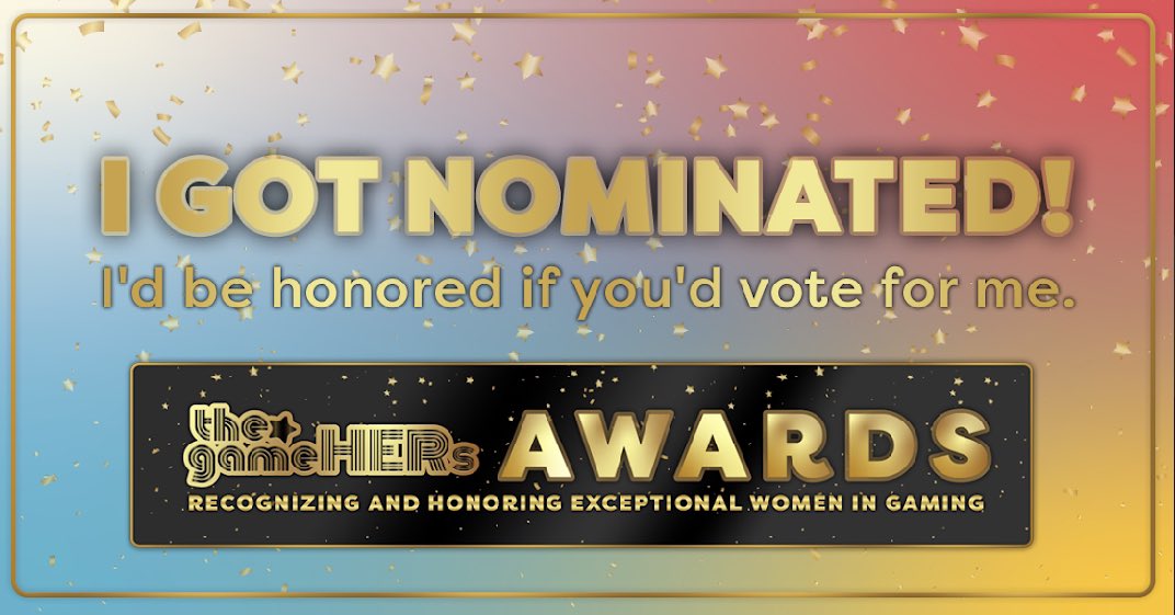 Ummm_Gaming's tweet photo. After the last year of streaming it’s crazy to see I’ve been nominated alongside some WILD competition, if you’d like to help me out, vote here! I am in the “rising star : streamer” category, along with 100s of other women 🥰
#thegamehers 

https://t.co/XwL5UMzr5b https://t.co/iFOcomwQIQ