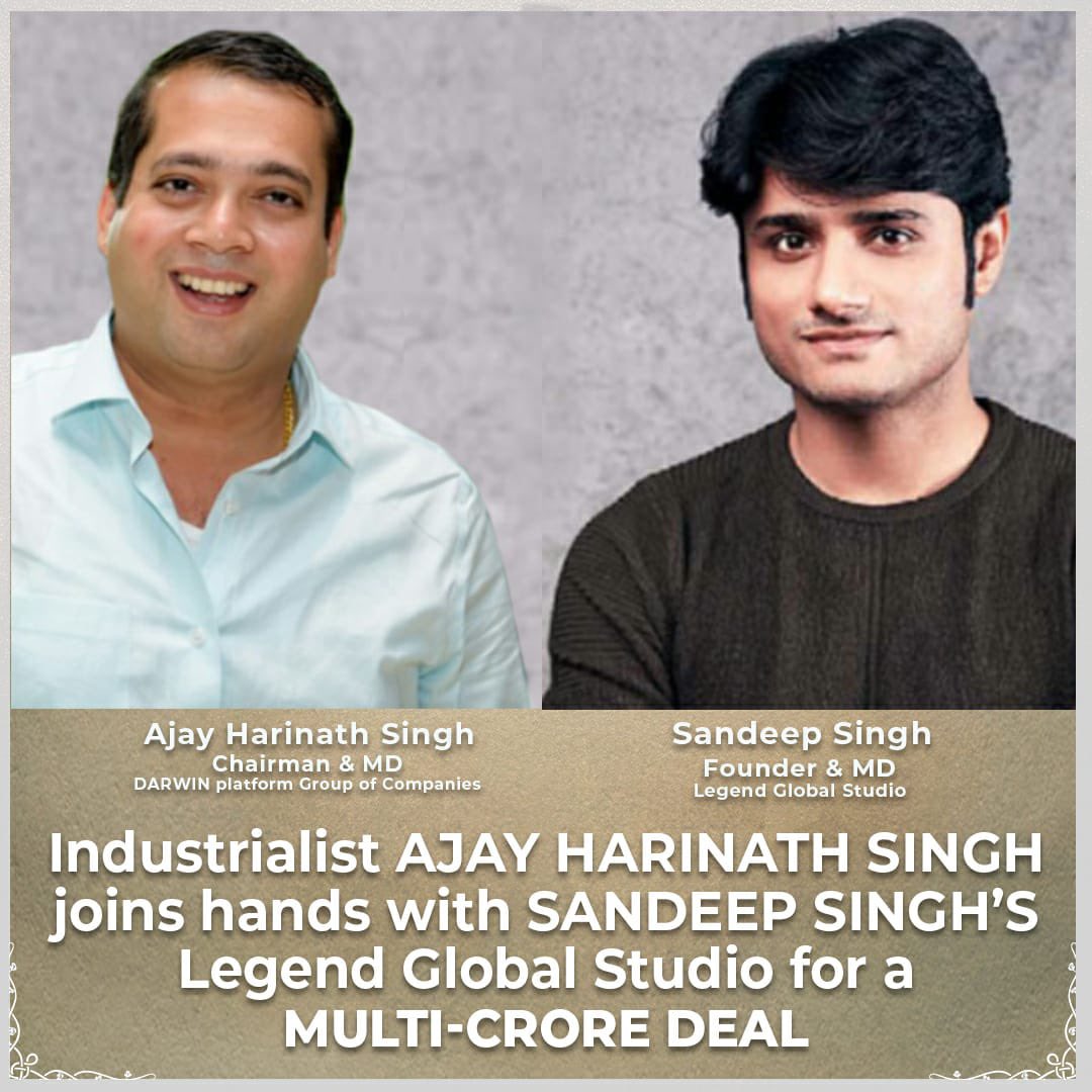 thisissandeeps's tweet photo. It’s great to be collaborating with like-minded individuals. Ajay Harinath Singh is one such person and I am happy that we have joined hands. We are working dedicatedly to fulfil our endeavours. @thisissandeeps @aryan687 #LegendGlobalStudio #DPGC https://t.co/zDHCB657N3