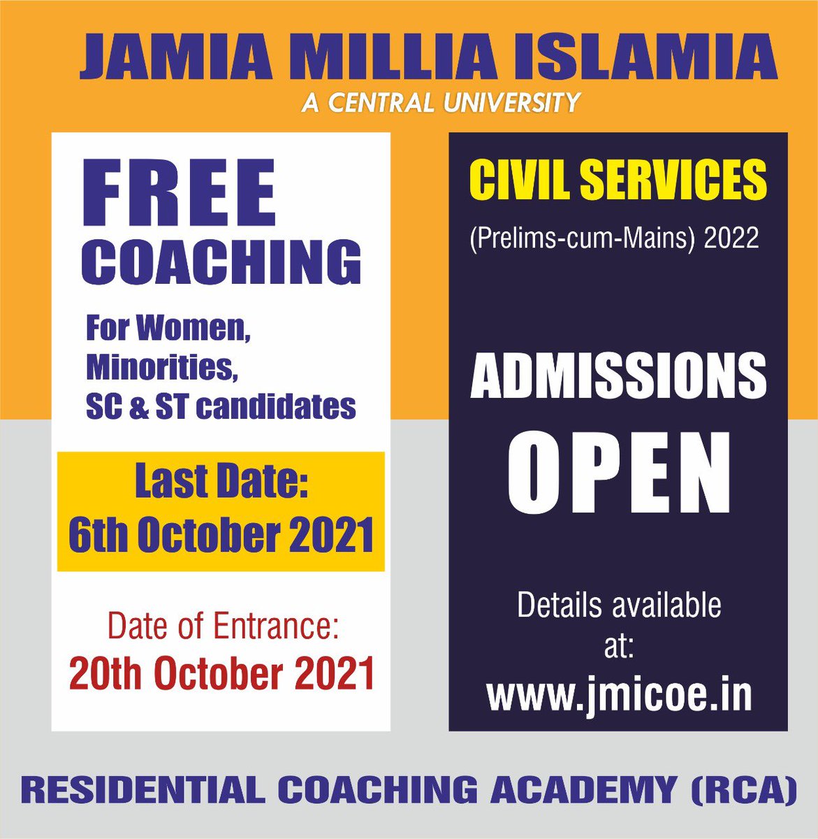 Residential Coaching Academy - Jamia tweet media