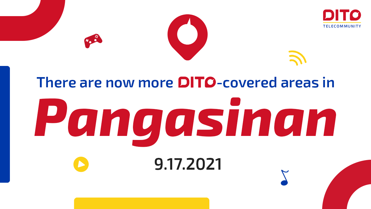 DITOphofficial's tweet photo. We are expanding our area coverage DITO sa Pangasinan! #MoveAtTheSpeedOfLife with high-speed data.β
#DITOTelecommunity #DITONaKami #DITOHighSpeed https://t.co/DpC04rsRCf