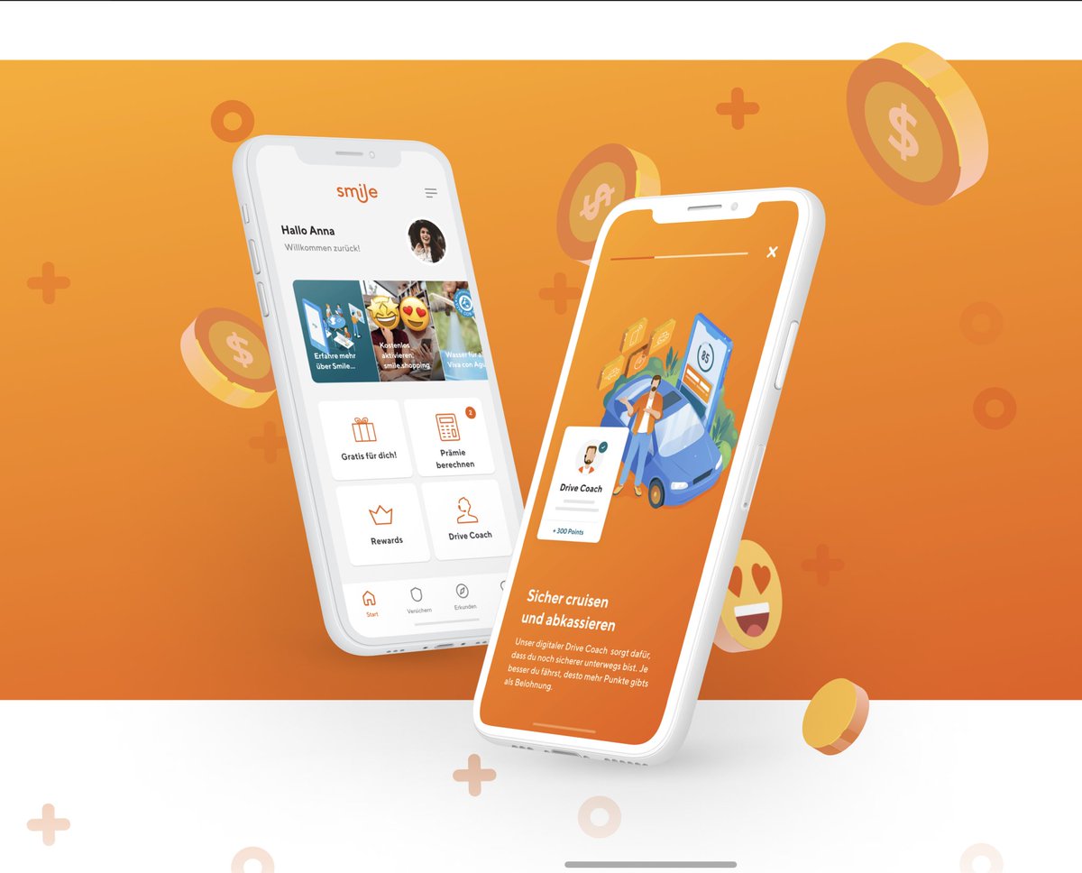 kontourdesign's tweet photo. Mehr 😃 für alle! 

Schon gesehen? Die neue #Smile App kommt jetzt noch frischer daher und bietet coole #Freemium Services auch für Nicht-Kunden.

Wir sagen Danke für euer Vertrauen 🚀 @smile_versicher und die fantastische Zusammenarbeit 🙌 @mptechnology

#insurtech #uxdesign https://t.co/UkHNtfwbOu