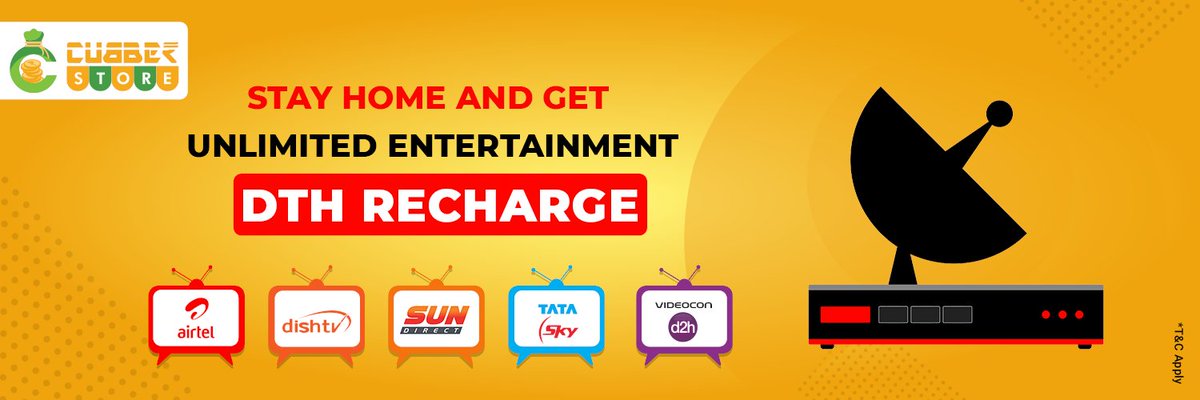 CubberStore's tweet photo. Entertainment heals you from boredom, Recharge your DTH Service with the Cubber Store retail services. Visit your nearer Cubber Store today. Get recharge now.
https://t.co/HZZ1fMbjpq
https://t.co/O16yx4AdJ7

#DTH #DTHRecharge #DTHServices #Recharge #OnlinePayment #CubberStore https://t.co/i9hNDmloIr