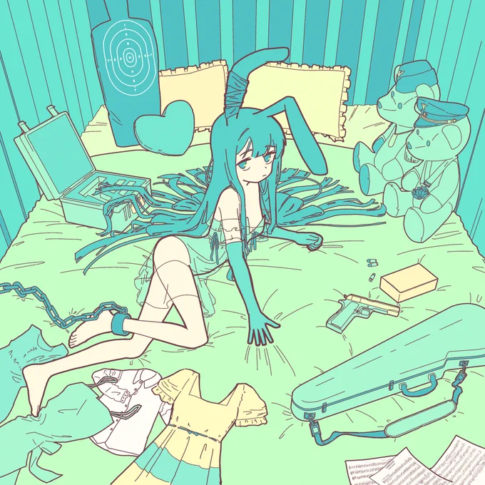 CDジャケット風(かげ無し+線画) #オリジナル #ケモミミ #うさみみ #CDジャケット https://t.co/v3gpiJGzhK 
