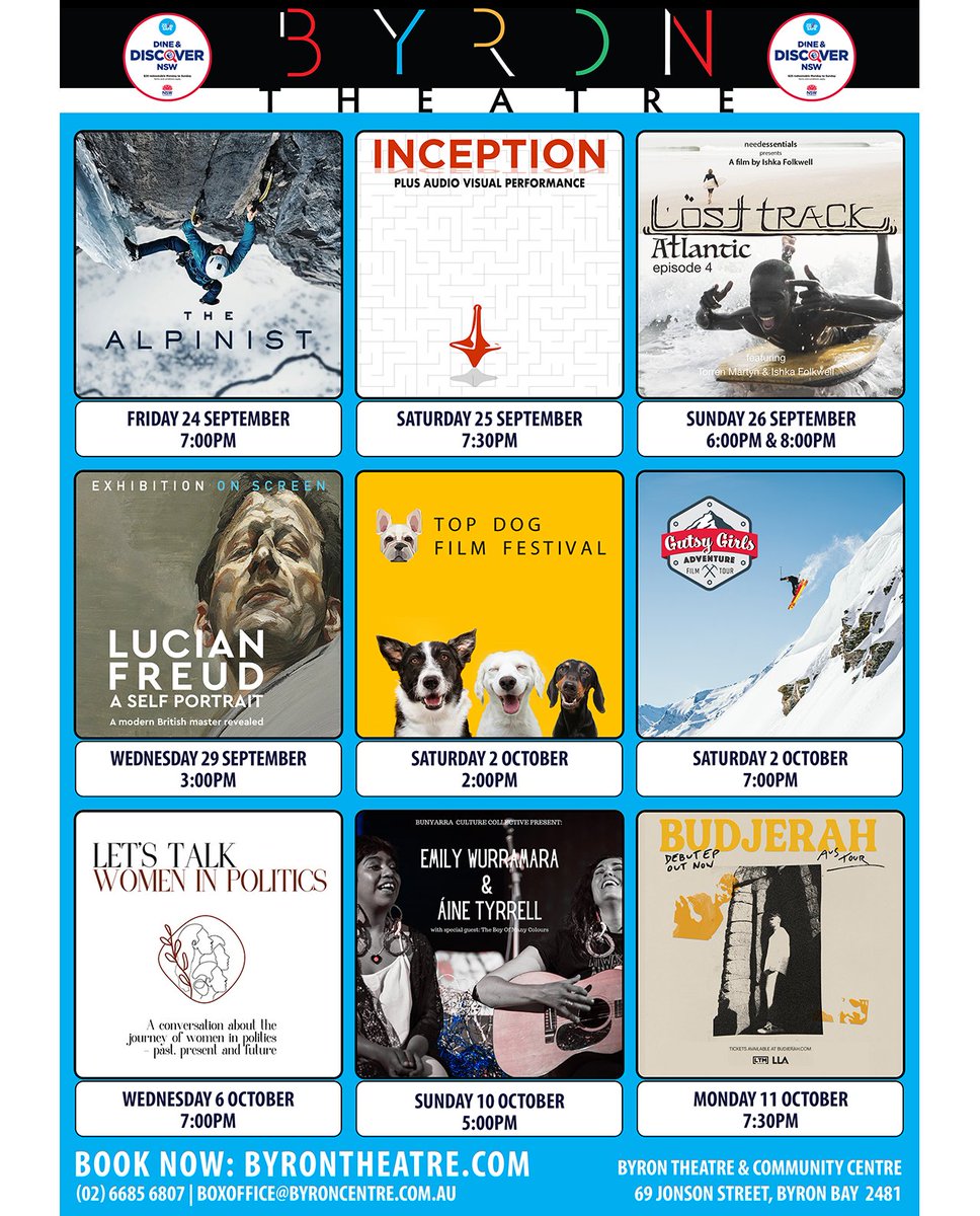 byrontheatre's tweet photo. Spring shows at Byron Theatre! - https://t.co/9ExbQtzHYd https://t.co/x7LI3ut4pV