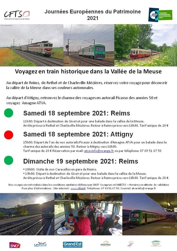 Journées Européennes du Patrimoine, un programme de circulation inédite #grandest #sncf #TER #ardennes #unecto #ardennestourisme #cftsa #reims #rethel #Charleville