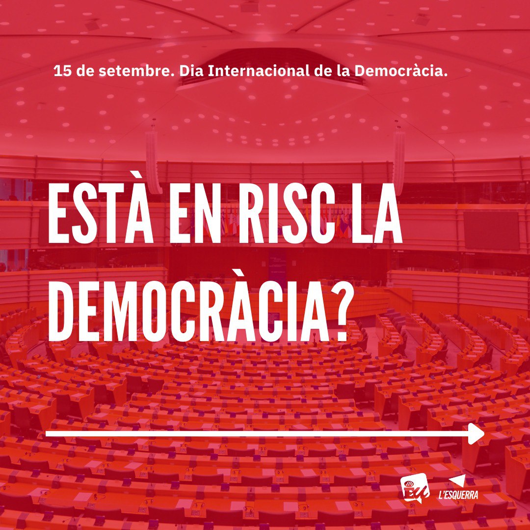 esquerraunida's tweet photo. Hui #15DeSetembre és el #DiaInternacionalDeLaDemocràcia i ens plantegem si està en risc 🧐

👇 #DiaInternacionalDemocràcia 👇 https://t.co/al1DuBrvT1