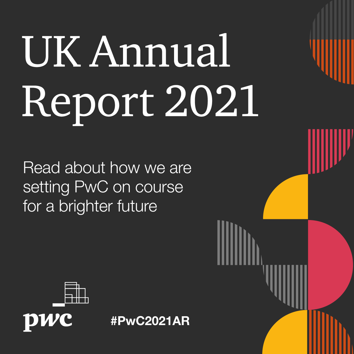 LauraDutton_'s tweet photo. In a year like no other, @PwC_UK's focus has been firmly on people, clients and communities. The challenges and opportunities of this memorable year, and the road to recovery, are charted in the 2021 Annual Report: https://t.co/hXD9WflZHe #PwC2021AR https://t.co/EW3WD5pY8S
