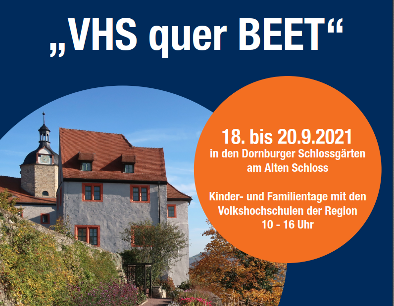 Kreativworkshops, Yoga, Kräuterkunde und vieles mehr: Die vhs Jena lädt zusammen mit der vhs Weimarer Land und der vhs Saale-Holzland-Kreis vom 18. - 20. September zu den Kinder- und Familientagen auf die Dornburger Schlösser ein. Kommt vorbei! 😀 vhs-jena.de/de/905383