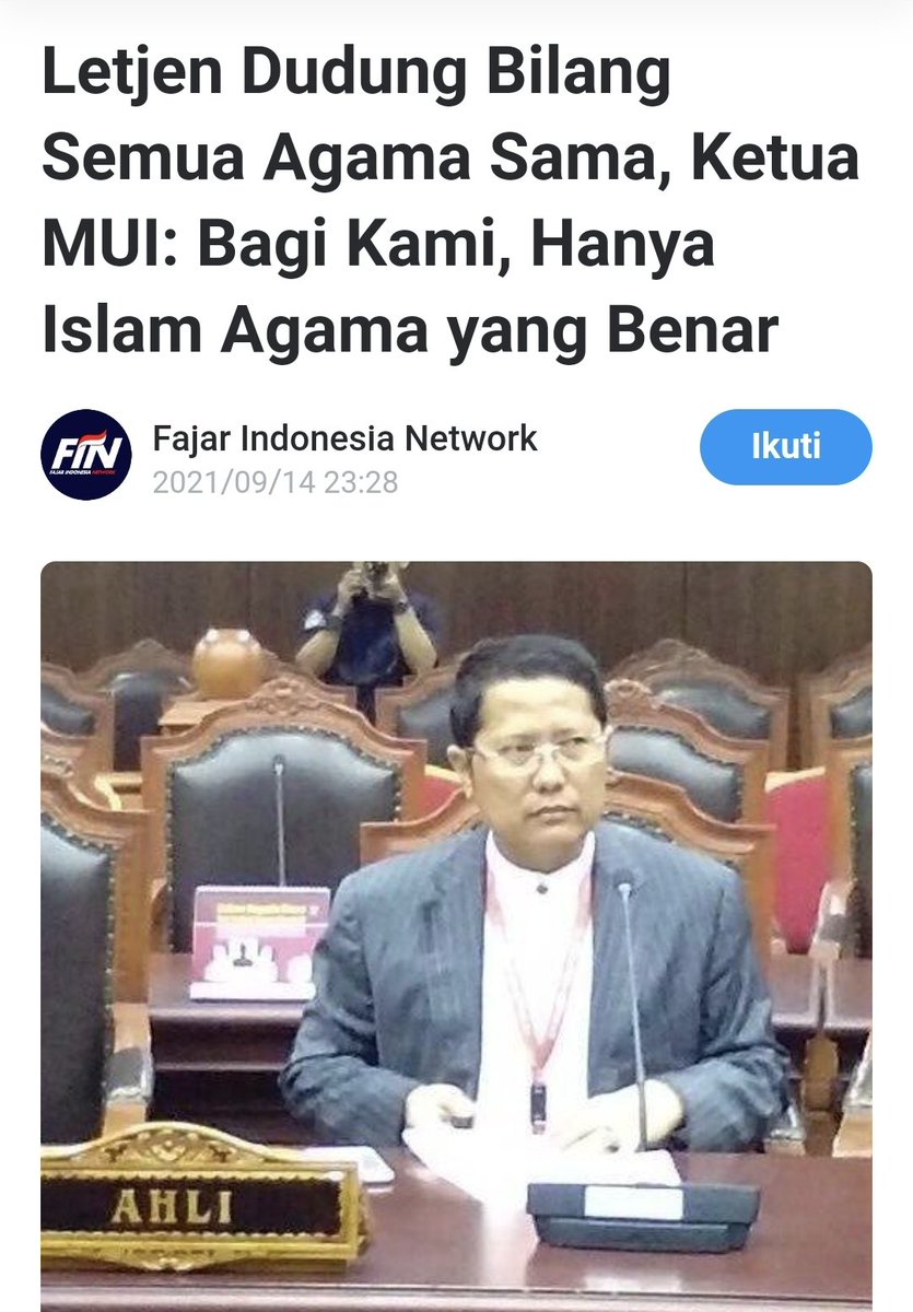 yonsastra's tweet photo. MUI ADALAH PEMECAH BELAH BANGSA YG SESUNGGUHNYA! Jgn bilang agamu plg bener..dimata agama lain agamamu bisa juga salah! Ini bukan masalah bener ato salah...TAPI BGM ANDA BISA SALING MENGHARGAI SESAMA DLM SATU BANGSA! DASAR MUI BRENGSEK! https://t.co/10pVF7ZKia