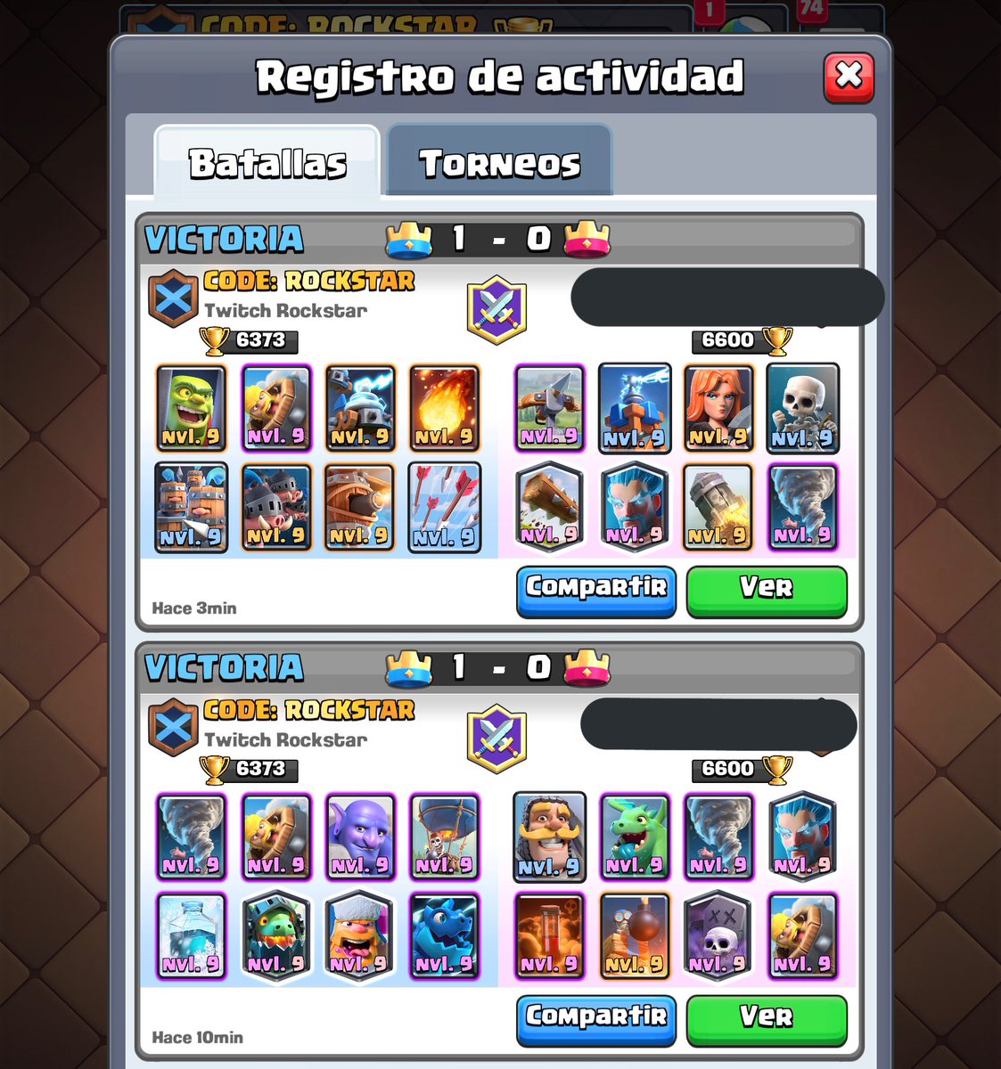 Acabo de ganar estos 100-0 en torneo mundial, estuvo easy #ClashRoyale ❤️