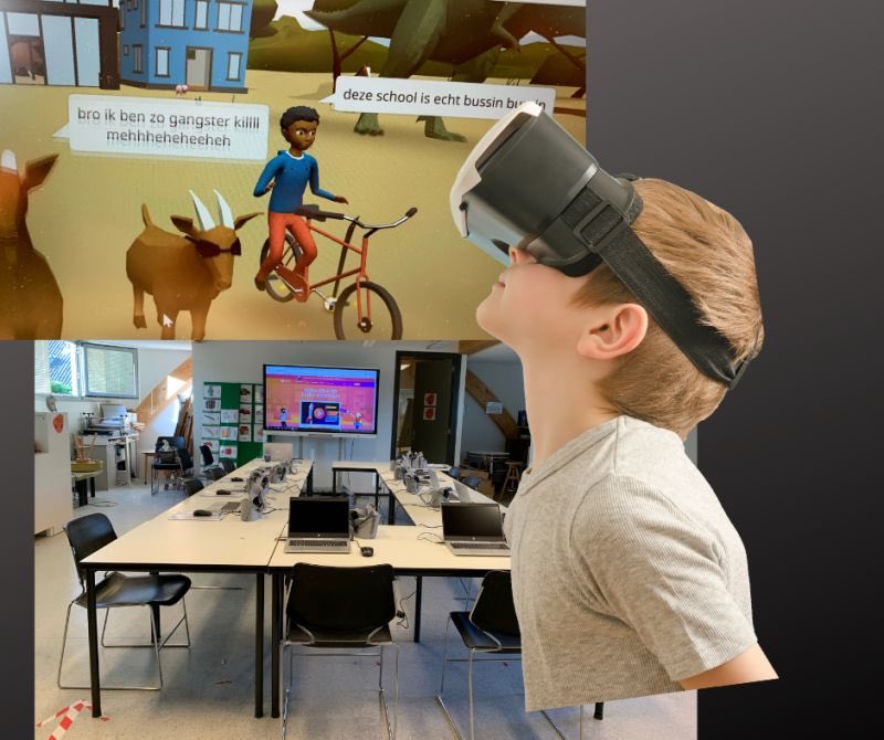 BDGV's tweet photo. Vandaag dag 3 van de workshops voor het VO in Zuidplas. In het kader van cultuurproject bezoeken alle brugklassen de bibliotheek voor een workshop VR. #digitalegeletterdheid #BiebisMeerdanBoeken #bibliotheek https://t.co/TBRcHVB3CI