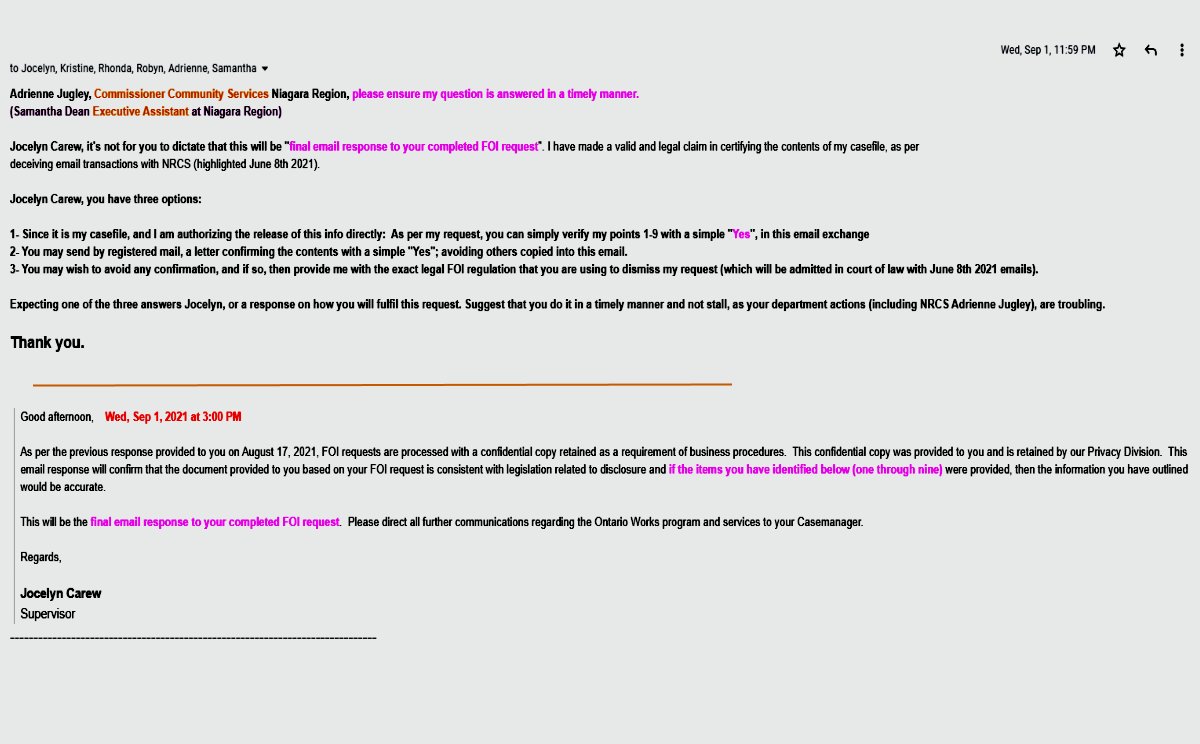<a href="/Epididymitis_/">Prostatitis</a> •
🟣 NRCS Records Manager Jocelyn Carew responded Sept 1st by REFUSING to confirm my casefile contents I outlined in points 1-9 🟣

💷  Items were very damaging to say the least &amp; Jocelyn Carew considered my FOI request CLOSED 💷

• I provided Jocelyn with 3 options (image) ...