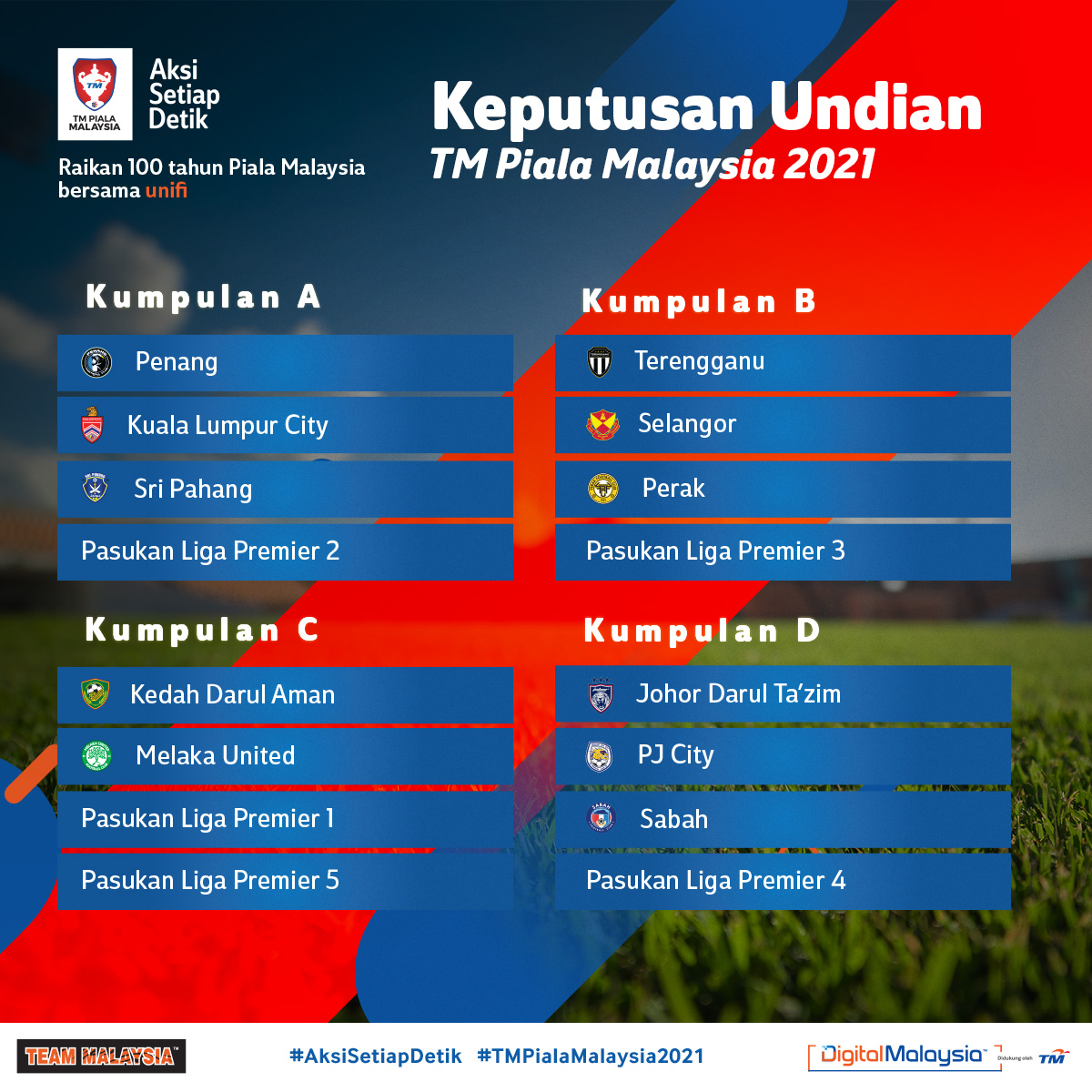Team Malaysia On Twitter Keputusan Penuh Undian Tmpialamalaysia2021 Pasukan Anda Berada Di Kumpulan Mana Kumpulan Mana Anda Rasa Paling Sengit Nanti Nanti Saksikan Aksisetiapdetik Tm Piala Malaysia 2021 Menerusi Unifi