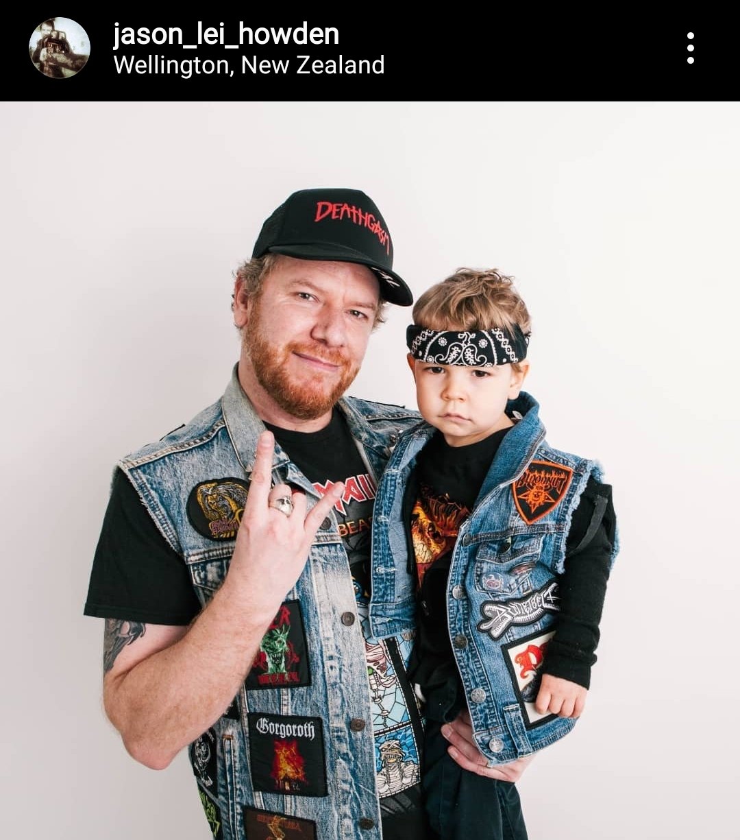 BLOODNUT on Twitter: "This is Jason Lei Howden (Director of Deathgasm &amp; Guns Akimbo) and his boy in their matching metal attire. His boy in particular has impeccable taste *coughs* https://t.co/aGGepEp17i" /