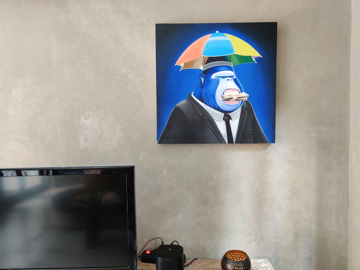 CrypTotem ❖ AI & memecoin insights (@realcryptotem) on Twitter photo Two weeks ago I asked a local painter in Bali to paint my Ape #NFT from the <a href="/DegenApeAcademy/">Degenerate Ape Academy</a>. Today the painting arrived and WOW, I am extremely happy with the end result 😎!
What do you guys think? 🦍
For more details and painting process videos, see below 👇🏻 Two weeks ago I asked a local painter in Bali to paint my Ape #NFT from the <a href="/DegenApeAcademy/">Degenerate Ape Academy</a>. Today the painting arrived and WOW, I am extremely happy with the end result 😎!
What do you guys think? 🦍
For more details and painting process videos, see below 👇🏻
