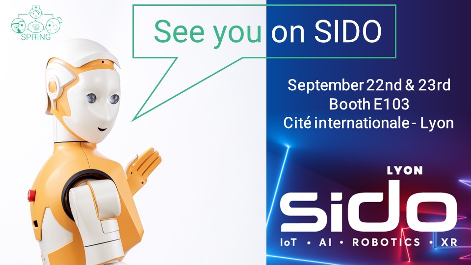 The robot who likes to travel. Meet ARI and SPRING's partners at SIDO Lyon on September 22nd and 23rd, booth E103. 👉 Create your badge at : pulse.sido-lyon.com/en/registratio… [Pics & video credit: INRIA]