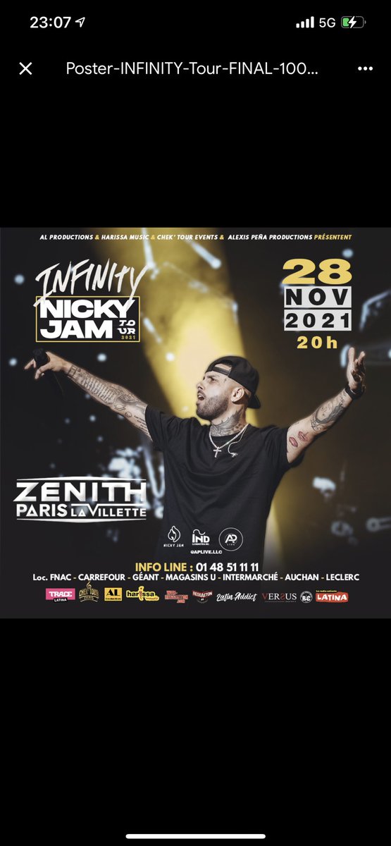 ChekTour's tweet image. ⛔ALERTE REGGAETON⛔

NICKY JAM, la grande star du Reggaetón est enfin de retour à Paris le 28 novembre 2021 au Zénith-Paris à 20h 💥⚡️🔜🎙☑️.

La mise en vente des billets  le 8 septembre dans les points de vente habituels 🎙🎫.

Préparez-vous pour une rentrée muy caliente🔥🔥🔥