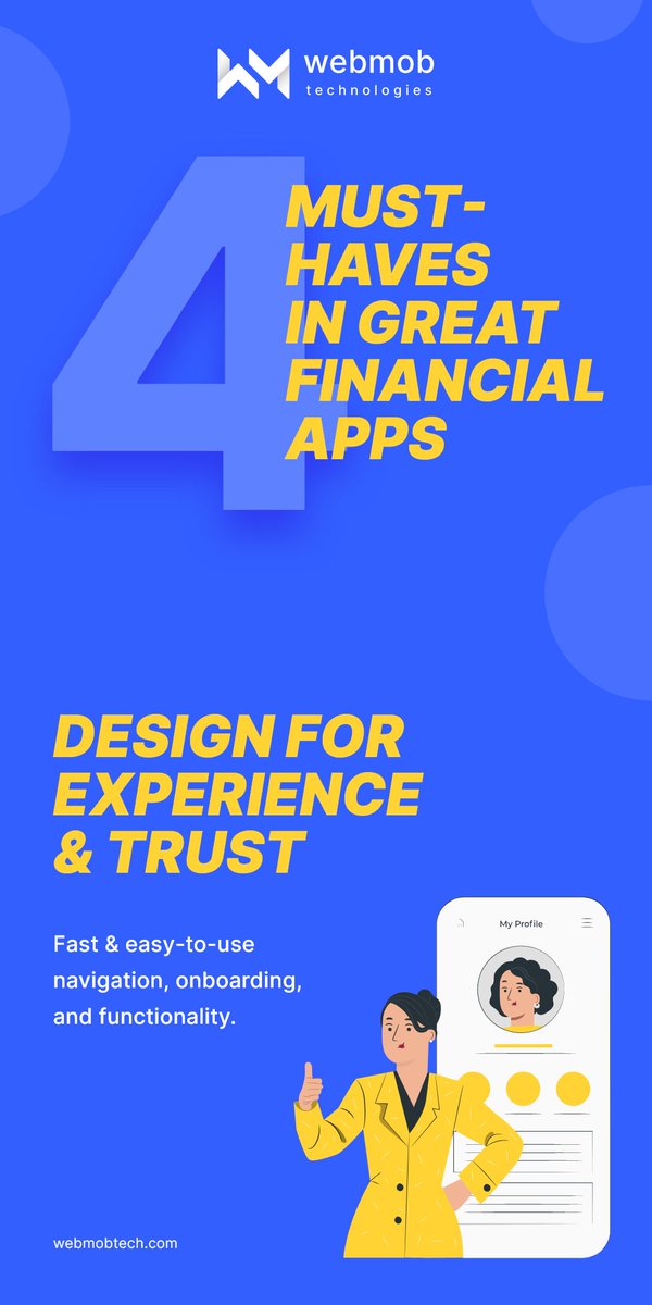 webmobtech's tweet image. 4 Must-Haves in Great Financial Apps
Drop your idea on sales@webmobtech.com OR Call us at +1 (408) 520 9597.

#fintechapp #financesolutions #mobileappnavigation #onlinefinanace #bankingapplication #onlinefintechtrends #fintechtrends2021 #appdevelopmentcompany #fintechdevelopers