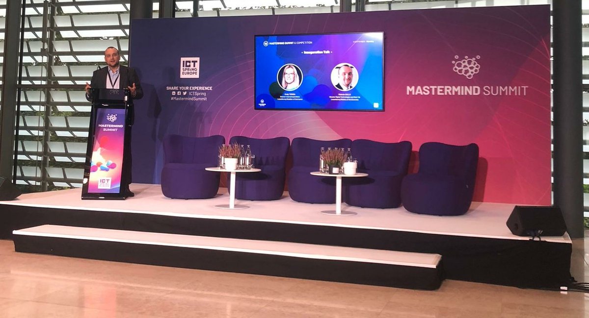 ICTSpring's tweet photo. 🚀 Let's INAUGURATE #MastermindSummit w/ the official talk of Michele Gallo, Director Digital Technologies & Start-Up @MinEcoLux & Cindy Tereba, @ccluxembourg. This #StartupEvent will be moderated by Amrita Singh, @ccluxembourg & Stefan Berend, @Luxinnovation https://t.co/IByuS29oYV