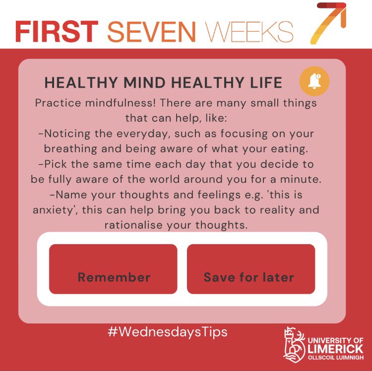 ULF7W's tweet photo. Here are this weeks #WednesdaysTips focusing on your mental health while beginning this new chapter! #first7weeks https://t.co/g3WI69ri32