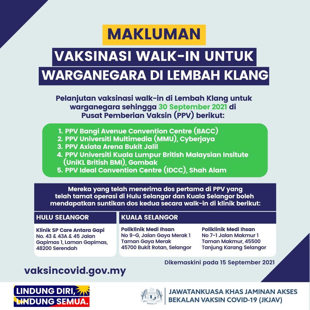 Walk-in booster vaccine malaysia