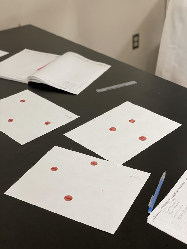 ScienceMrA's tweet photo. Measuring the Relationship Between Blood Spatter Diameter and Height. #inquiry #PLTW #BuildingBethlehem https://t.co/ciGBDh7BlZ