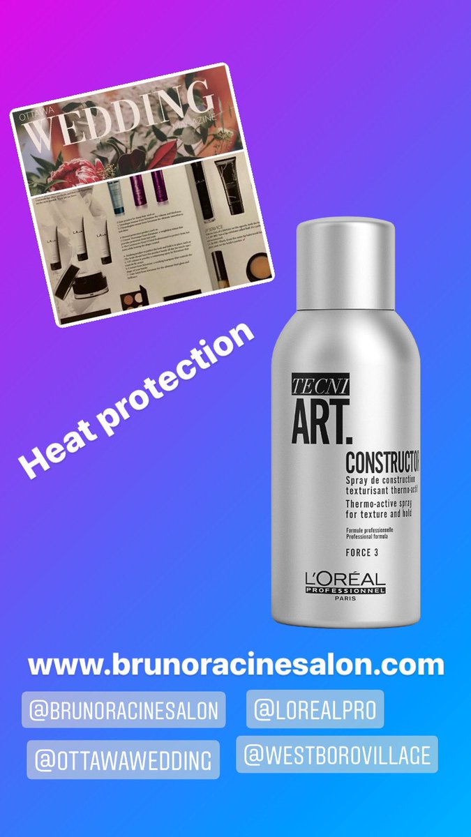 Heat protection for all your hair styles! <a href="/brunoracinebru/">Bruno Racine Salon</a> <a href="/thelabarrett/">Leslie-Anne "L.A." Barrett</a> <a href="/LOrealProCanada/">LOrealProCanada</a> <a href="/ottweddingmag/">Ottawa Wedding Magazine</a> <a href="/westboroBIA/">Westboro Village</a> #brunoracinesalon #labybru #lorealprofessionel #ottawaweddingmagazine #westboroBIA #613ottawa #supportlocal #supportsmallbusiness #shoplocal