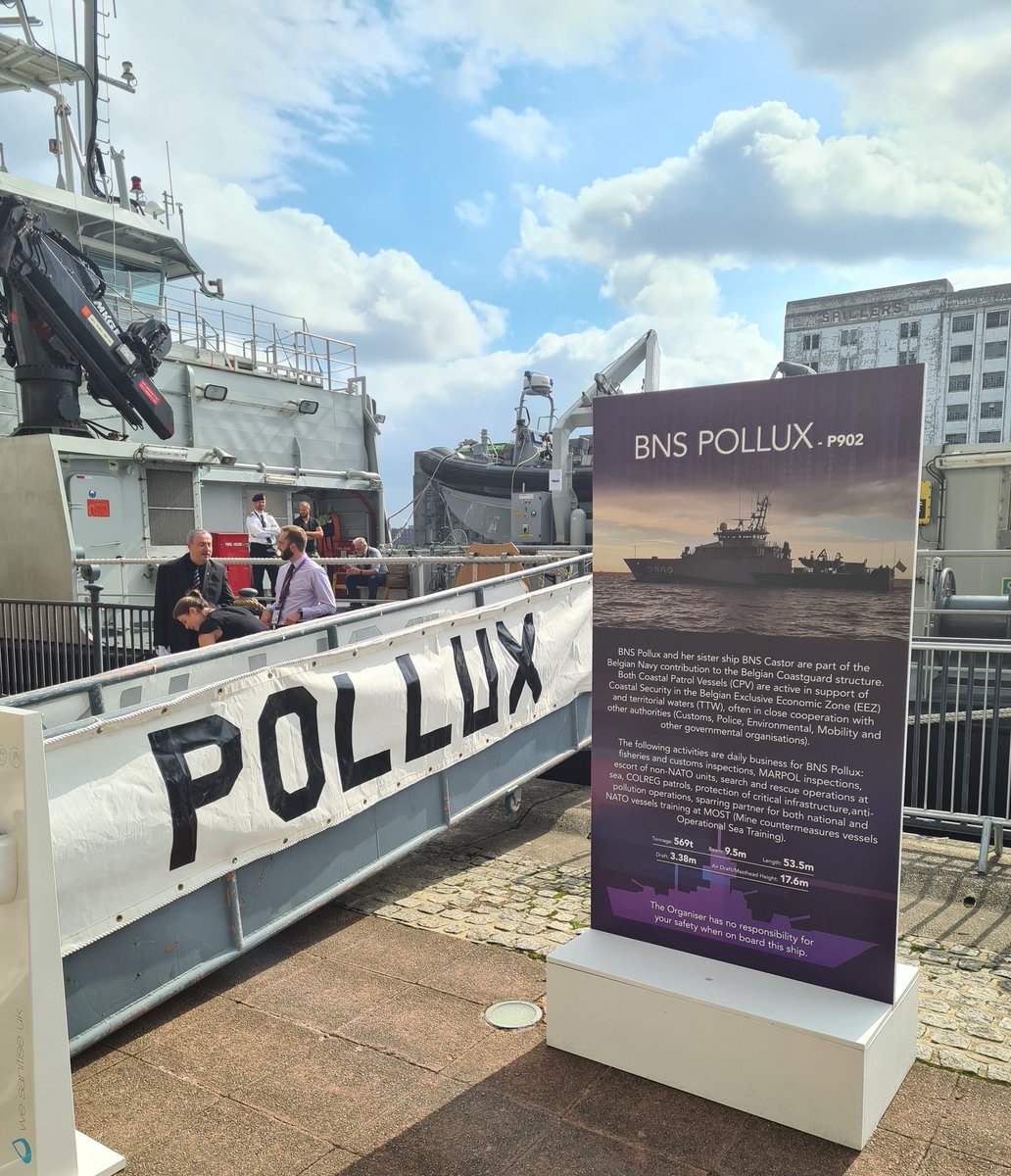 Join us for a visit on board coastal patrol vessel BNS Pollux. 

Order your tour at the @DSEI_event ship visiting desk in the central hall of @ExCeLLondon. 

@TheBelgianNavy 
@BSDI_Agoria 
#DSEI2021